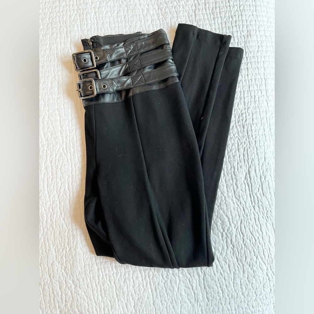 Bebe, High Waist, Wide Belted Pants, Leggings, XS